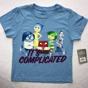 Disney Store inside out shirt blue boys 2/3 XXS